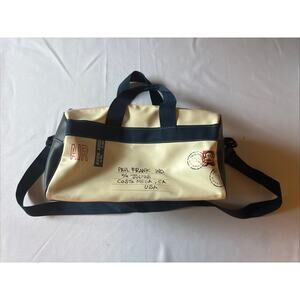 Y2K PAUL FRANK Blue White Red Vinyl Flight SHOULDER BAG